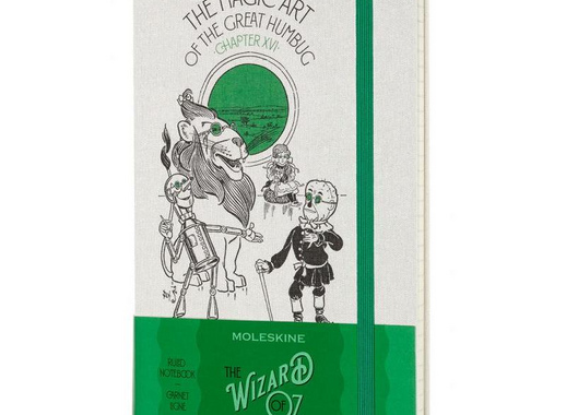 Блокнот Moleskine Le Wizard of Oz Large A5 120 листов в линейку белый/зеленый на сшивке (130x210 мм)